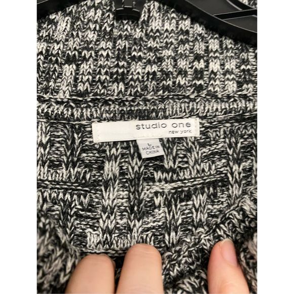 Studio One New York NWT Gray Flecked Sweater Dress Cowl Neck, Size Large, MP $74 - Picture 6 of 11